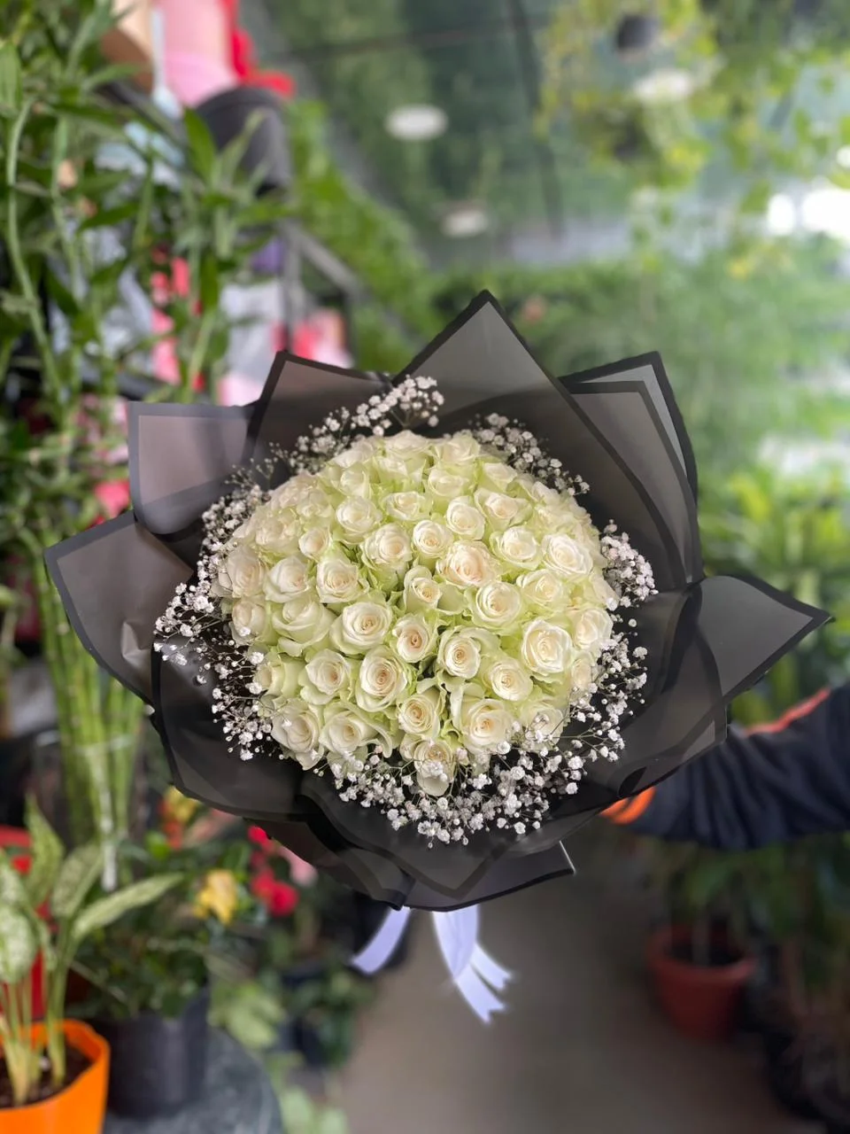 White Orchid Statement Vase