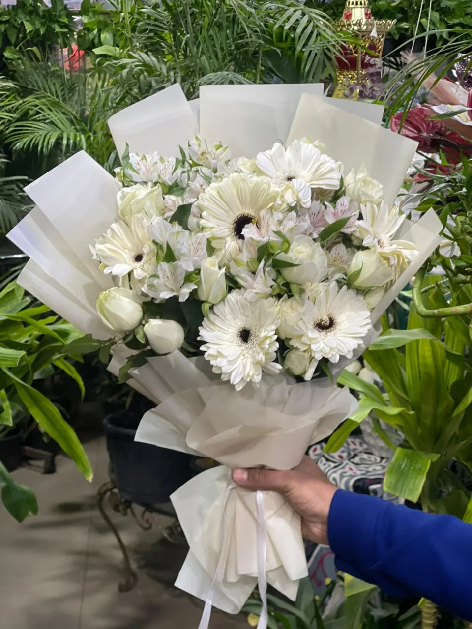 White Orchid Statement Vase